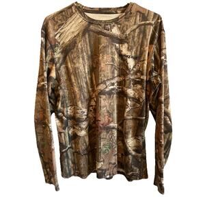 Mossy Oak Mens Shirt Large Break Up Infinity Long Sleeve Distressed Camo Top